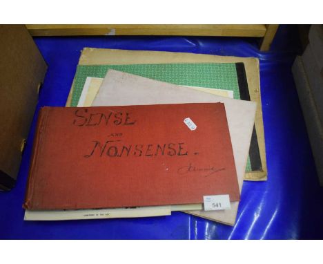Scrap book containing various WWI and marine scraps, cartoons etc together with sketch book, assorted sketches etc