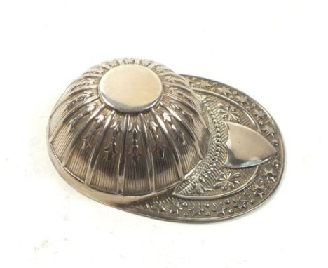 A modern silver jockey cap caddy spoon, boxed 