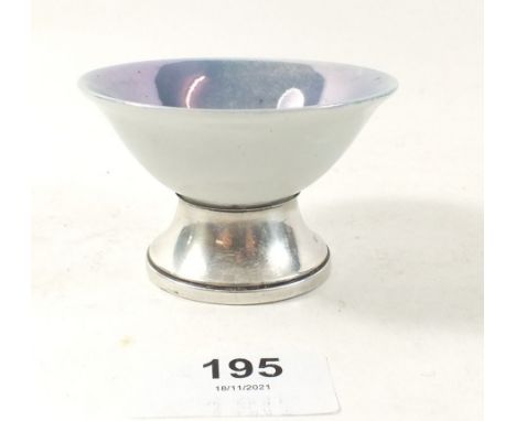 A silver mounted Japanese sake dish, Birmingham 1931