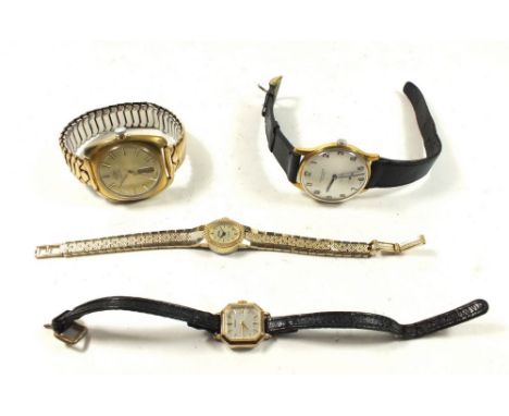 A Rotary Automatic vintage gentlemans watch, an Excalibur watch and two ladies watches