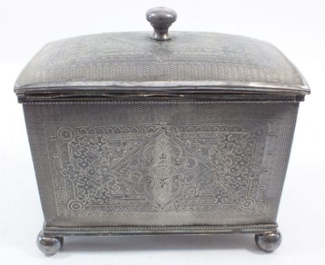 A silver plated tea caddy