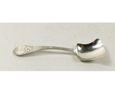 A silver Victorian caddy spoon by George Unite, Birmingham 1861, 13cm, 18g 