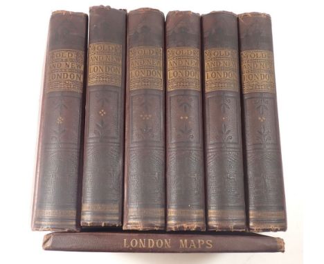 Old and New London by Walter Thornbury in six volumes with extra maps, published by Cassell Petter, first edition 