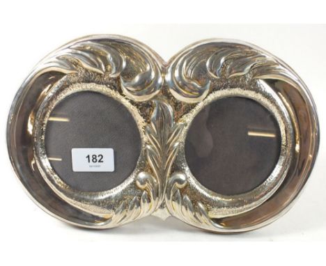 A silver double photograph frame, 28.5cm x 17.5cm 