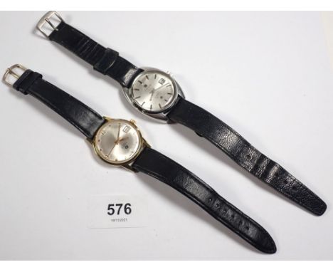 A Tissot Seastar watch and a Swiss style vintage watch 
