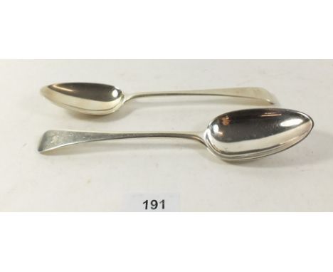 A pair of Georgian silver tablespoons, London 1785, Richard Crossley, 159g 