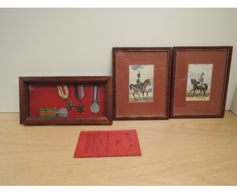 A WWII Regular Army Service Book belonging to 880699 Solomon Southall Royal Artillery along with his cased set of Four WWII M