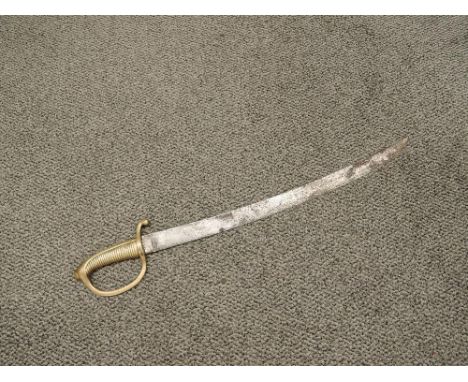 A Prussian Infantry Sabre 1818 pattern, know as the new Prussian Sabre, brass hilt, blade marked F.Horster.Solingen, no scabb