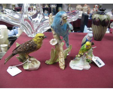 A Goebel Budgerigar Yellow Hammer, Doulton Budgerigar. (3)