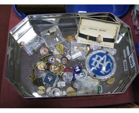 A Quantity of Mid XX Century and Later Pin Badges, enamel and other majority non military theme.