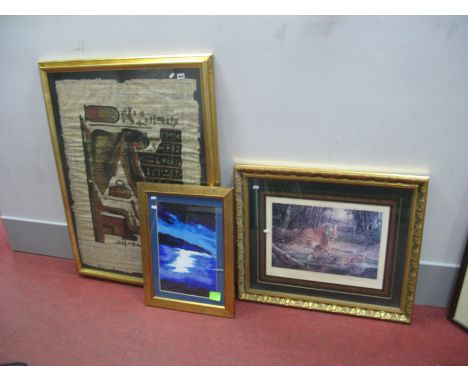 A Willem De Beer, 'Tiger Tails', limited edition colour print of 850, 30 x 45.5cm, signed. Egyptian souvenir picture, C Jones