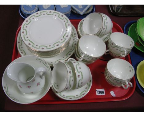 A Hammersley China Part Dinner/Tea Service, including cups, saucers, bowl and jug, thirty seven pieces.
