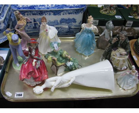 Royal Doulton, Coalport, Nao and Other Figurines, damage noted.