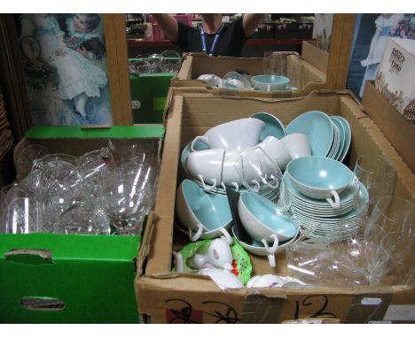 Poole Twin Tone Tea and Dinner Wares, carafe, wines, bachelors teapot, etc:- Two Boxes