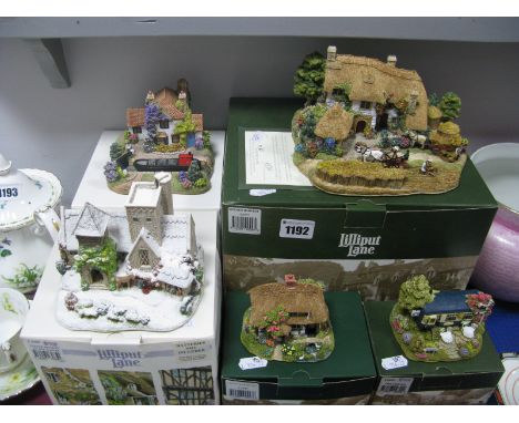 Lillip[ut Lane Model 'Golden Harvest; boxed with deeds; Little Donkey at All Saints, The Sidings, Little Water Mill and Days 