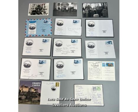 Eleven mixed commemorative envelopes relating to Colditz Oflag IVc, signed by various prisoners of war held at Colditz Castle