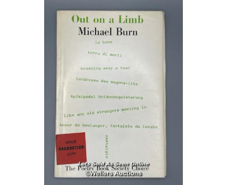 A signed first edition paperback of 'Out on a Limb', a captivating poetry collection by the esteemed British author and forme