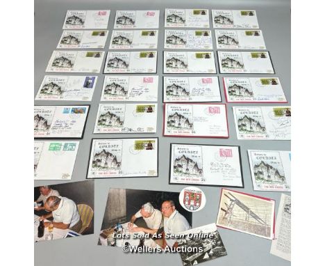Twenty Four commemorative first day covers "Return to Colditz Oflag IVc", twenty two are signed by various prisoners of war h