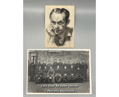 A copy of a photograph with Flight Lieutenant Dominic Bruce (known for the 'Tea Chest' and 'Sewer' escape attempts) highlight