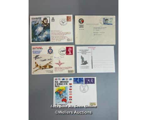 two mixed commemorative first day covers of "25th Anniversary of the Victory in the Pacific", "60th Anniversary of the march 