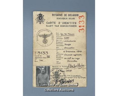 An original forged escape identity document belonging to Captain Rupert Barry (one of the longest serving POWs at Colditz) tr