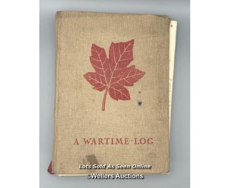 An original 'A Wartime Log' book, published by the Canadian Y.M.C.A. during World War II, provided to Canadian Prisoners of W