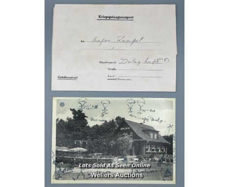 A postcard (dated 1940) and a letter (dated 25th June 1941) sent during WW2 by Captain Harry "Wings" Day to Major Theodore Ru
