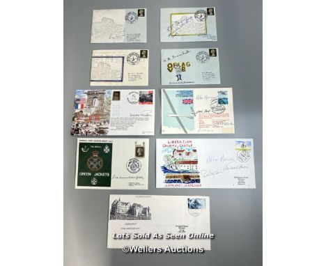 Nine mixed commemorative first day covers of Colditz Oflag IVc and others signed by various prisoners of war during WW2 inclu
