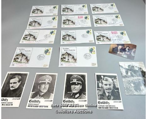 Eleven commemorative first day covers "Colditz Reunion", eight of which are signed by various prisoners of war held at Coldit