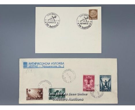 A commemorative first day cover from 1st January 1942 showing how the Bolsheviks and Free Masons were part of the 'Internatio