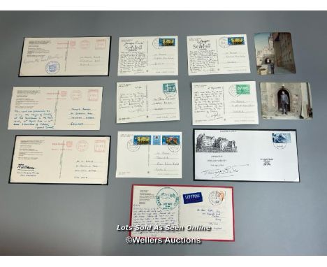 Ten mixed post-war commemorative postcards of Colditz Oflag IVc from Michael Booker and Phillip Croucher, signed by Captain T
