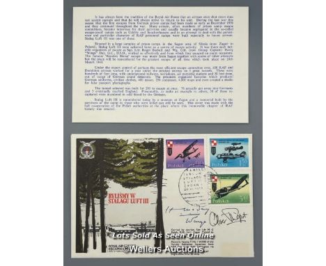 A commemorative first day cover envelope of "Bylismy Stalag Luft III" (The Great Escape), which is signed by Captain Harry "W