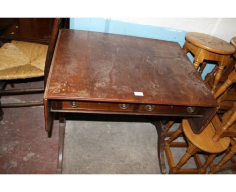 A MAHOGANY SOFA TABLE 