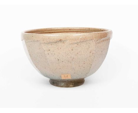 Richard Batterham (1936-2021)Cut-sided bowlsalt-glazed stoneware large cut-sided bowlunsigned, paper exhibition number 3831cm