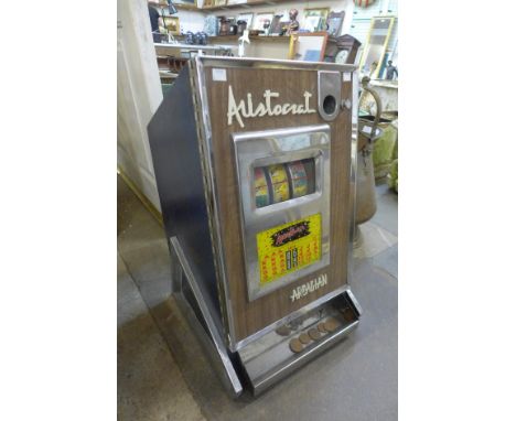A vintage Aristocrat Arcadian one arm bandit fruit machine 