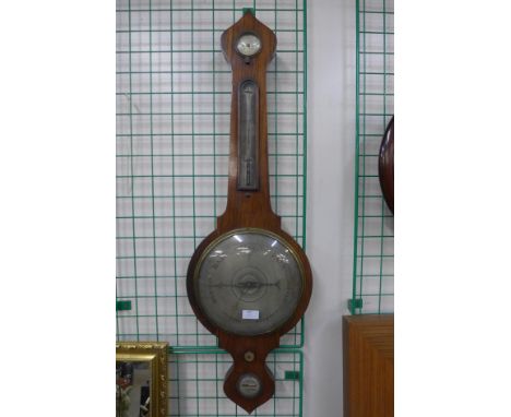 A Victorian rosewood banjo barometer, Spelzini, London 
