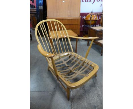 An Ercol Blonde elm and beech Windsor armchair 