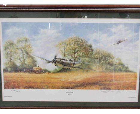 A limited edition print "Messerschmitt" by Bill Perring, 572/850, framed and glazed