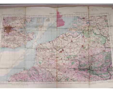 A WWII 1944 RAF War Ordnance Survey map of Great Britain and Northern Europe