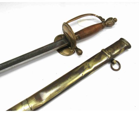 A George III 1796 pattern Infantry Officer's sword with steel scabbard