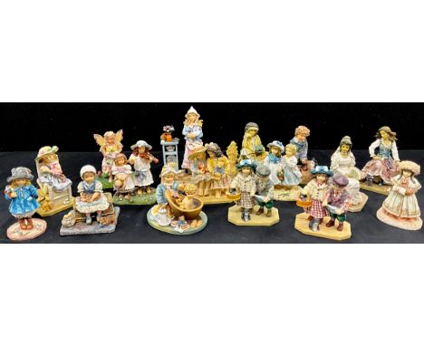 Leonardo Collection figures, designed by Christine Haworth, including; Country Girl, Gypsy Girl, Playing mothers, others, (16