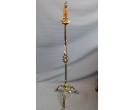 A 1920's gilt metal standard lamp 