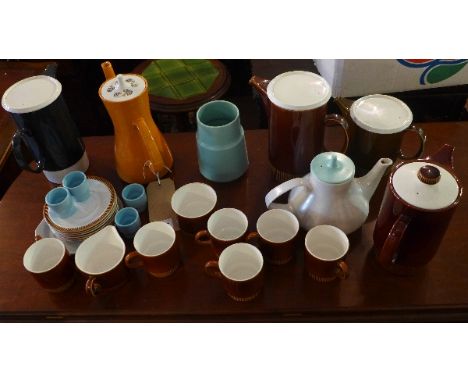 Poole pottery - a miscellaneous collection of coffee pots, cups etc 