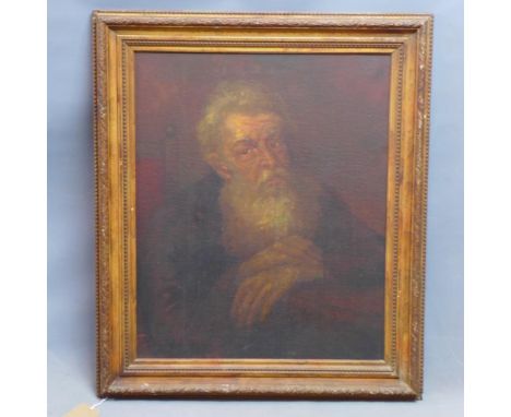 Late 19th / early 20th century school, Portrait of a Bearded Gentleman, oil on canvas, signed lower left, 70 x 57cm 