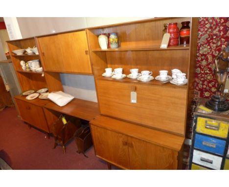 A mid 20th century 'Grange' teak unit, with built in record player, H.172 W.305 D.46cm 