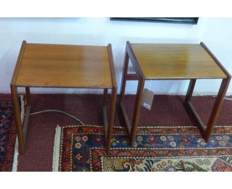 A pair of Keith Eatwell teak lamp tables, H.46 W.37 D.49cm 