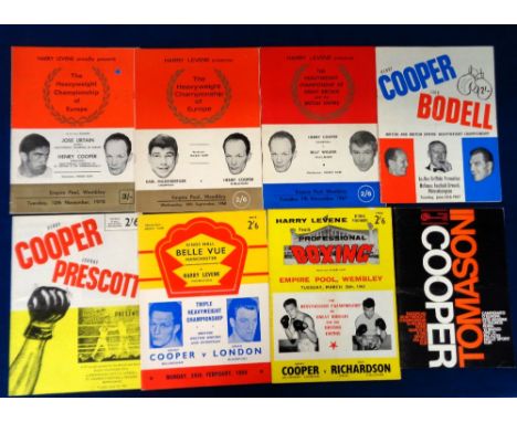Boxing programmes, Henry Cooper, a selection of 8 Championship programmes for the bouts v Dick Richardson 26 March 1963 at We