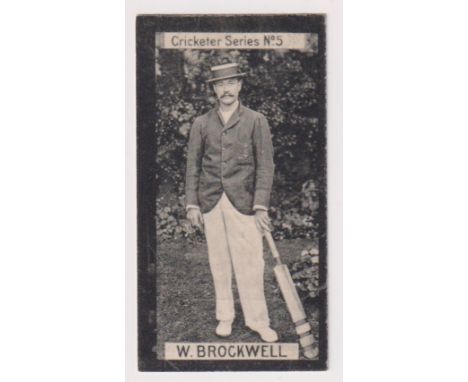 Cigarette card, Cigarette card, Clarke's, Cricketer Series, type card, no 5, W. Brockwell (gd) (1) 