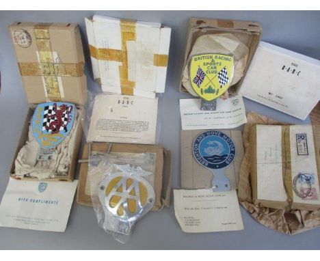 1950/1960s Automobile related items to include four enamelled car club badges comprising a British Racing &amp; Sports Car Cl