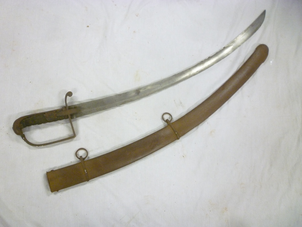 A 1796 pattern Cavalry Troopers sabre with curved single edged blade ...